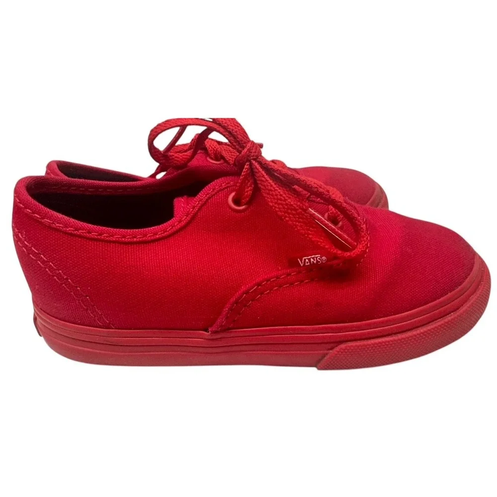 Vans Off‎ the Wall Authentic True Red/Black Toddler Baby Shoes Size 9 Rare